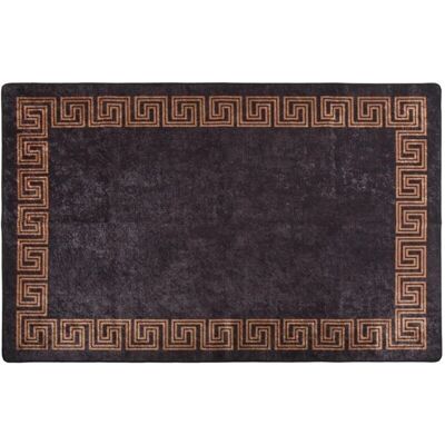 vidaXL Waschbarer Schwarz-Gold Anti-Rutsch-Teppich - Wohnzimmer vidaXL Waschbarer Schwarz-Gold Anti-Rutsch-Teppich - Wohnzimmer