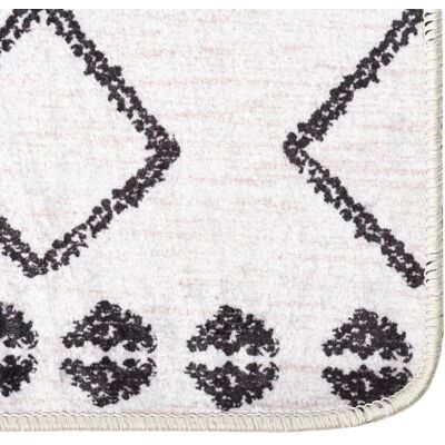 vidaXL Vaskbar Sort-Hvid Antiskrid Teppet - 190x300 cm vidaXL Vaskbar Sort-Hvid Antiskrid Teppet - 190x300 cm