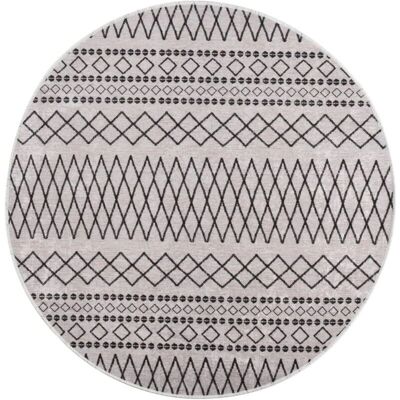 vidaXL Teppich Waschbar Schwarz-Weiß Ø 120 cm Rutschfest Dekorativteppich vidaXL Teppich Waschbar Schwarz-Weiß Ø 120 cm Rutschfest Dekorativteppich