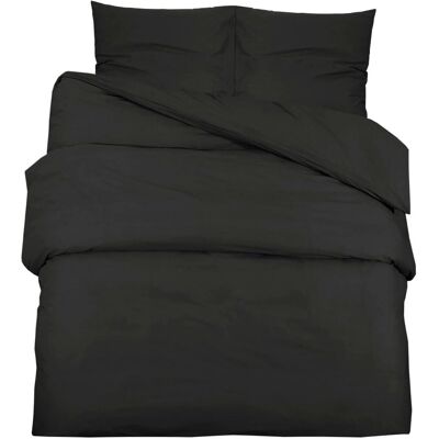 vidaXL Schwarzes Mikrofaser-Bettwäsche-Set - Leicht 260x220 cm vidaXL Schwarzes Mikrofaser-Bettwäsche-Set - Leicht 260x220 cm