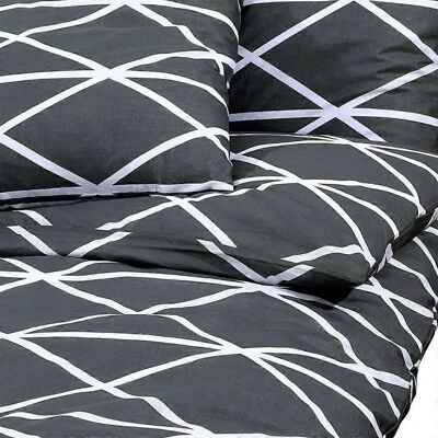 vidaXL Graues Baumwoll-Bettwäsche-Set 140x200 + 60x70cm vidaXL Graues Baumwoll-Bettwäsche-Set 140x200 + 60x70cm