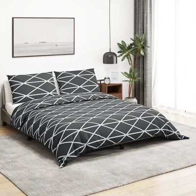 vidaXL 1/2x Bettwäsche Set Baumwolle Grau - Bettwäsche vidaXL 1/2x Bettwäsche Set Baumwolle Grau - Bettwäsche