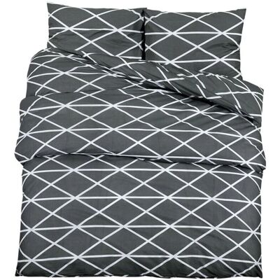 vidaXL Graues Baumwoll-Bettwäscheset - Bettwäsche für Schlafzimmer vidaXL Graues Baumwoll-Bettwäscheset - Bettwäsche für Schlafzimmer