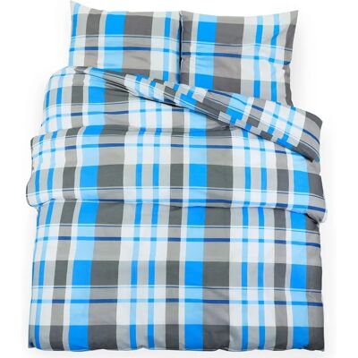 vidaXL Bettwäsche Set Blau Grau 140x200 + 50x75 cm - Bettwäsche vidaXL Bettwäsche Set Blau Grau 140x200 + 50x75 cm - Bettwäsche