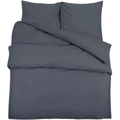 vidaXL Bettwäsche Anthrazit 260x240 cm Baumwolle - Bettwäsche-Set vidaXL Bettwäsche Anthrazit 260x240 cm Baumwolle - Bettwäsche-Set