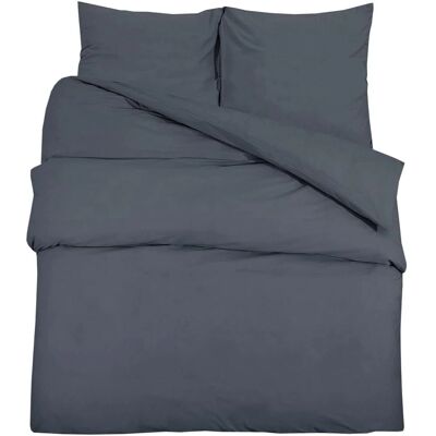 vidaXL bomuldssengetøjssæt antracit - 155x220 cm + 80x80 cm vidaXL bomuldssengetøjssæt antracit - 155x220 cm + 80x80 cm