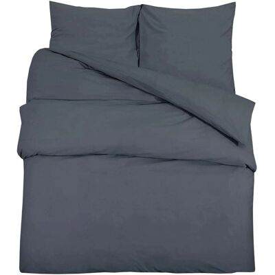 vidaXL Bettwäsche-Set Anthrazit - Baumwolle, 140x200 cm + 50x75 cm vidaXL Bettwäsche-Set Anthrazit - Baumwolle, 140x200 cm + 50x75 cm