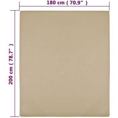 vidaXL 180x200 cm Taupe jersey fitted sheet - Fitted Sheet vidaXL 180x200 cm Taupe jersey fitted sheet - Fitted Sheet