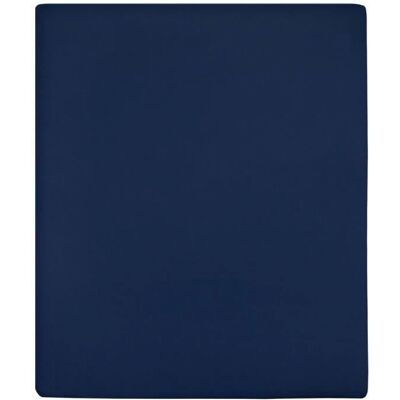 vidaXL Marineblaues Baumwoll-Bezug 180x200 cm - Spannbettlaken vidaXL Marineblaues Baumwoll-Bezug 180x200 cm - Spannbettlaken