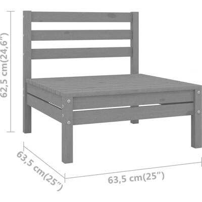 vidaXL Środkowe sofy ogrodowe z sosny szare - Sofa ogrodowa vidaXL Środkowe sofy ogrodowe z sosny szare - Sofa ogrodowa