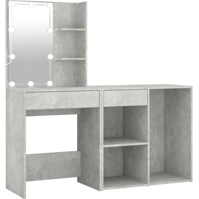 vidaXL LED makeup-bord med spejl og skab vidaXL LED makeup-bord med spejl og skab