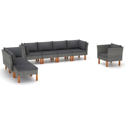 vidaXL Gartenset - Moderner minimalistischer Stil - Wetterfest - 8 Sitzplätze vidaXL Gartenset - Moderner minimalistischer Stil - Wetterfest - 8 Sitzplätze