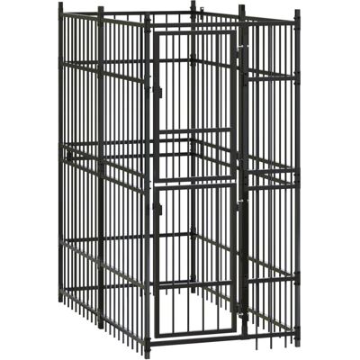 vidaXL Buitenren voor honden in staal 1.84 m - Zwart - Hondenren vidaXL Buitenren voor honden in staal 1.84 m - Zwart - Hondenren