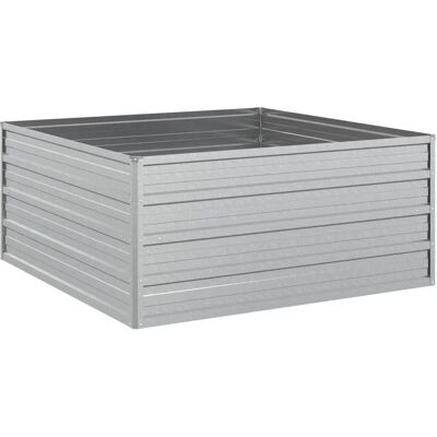 vidaXL Garten Hochbeet 100x100x45 cm Galvanisiert Stahl Silber - Hochbeet vidaXL Garten Hochbeet 100x100x45 cm Galvanisiert Stahl Silber - Hochbeet