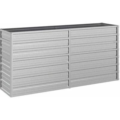 vidaXL Gartenschütte 160x40x77 cm Verzinkter Stahl Silber - Garden Raised Bed vidaXL Gartenschütte 160x40x77 cm Verzinkter Stahl Silber - Garden Raised Bed