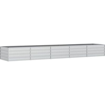 vidaXL Garten Hochbeet 400x80x45 cm Verzinkter Stahl Silber - Garten Hochbeet vidaXL Garten Hochbeet 400x80x45 cm Verzinkter Stahl Silber - Garten Hochbeet
