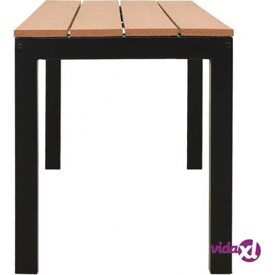 VIDAXL Gartentisch 110cm Stahl & WPC Braun-Schwarz - Gartenbank VIDAXL Gartentisch 110cm Stahl & WPC Braun-Schwarz - Gartenbank