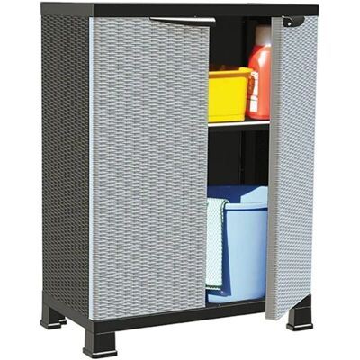 vidaXL Kunststoffschrank Rattan Design Zuhause Organizer Aufbewahrungsschrank vidaXL Kunststoffschrank Rattan Design Zuhause Organizer Aufbewahrungsschrank