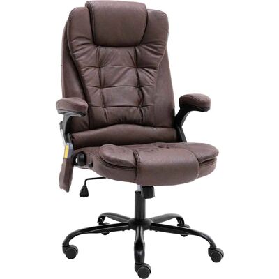 vidaXL Bureaustoel met Massage & Verwarming - Donkerbruin - Bureaustoel vidaXL Bureaustoel met Massage & Verwarming - Donkerbruin - Bureaustoel