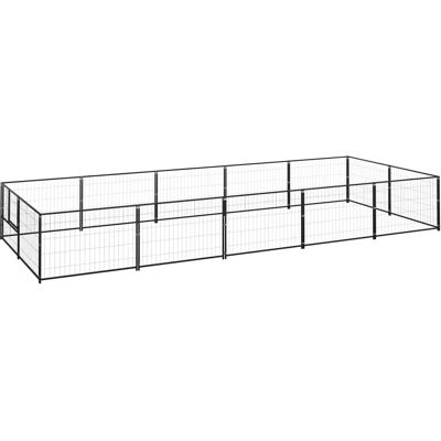 vidaXL Musta koirankoppi 10 m² teräksinen ulkoaita vidaXL Musta koirankoppi 10 m² teräksinen ulkoaita