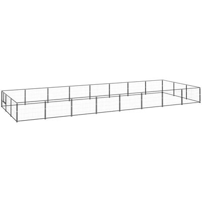 vidaXL Koiratarha musta teräs 24m² ulkokäyttö vidaXL Koiratarha musta teräs 24m² ulkokäyttö