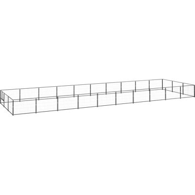 vidaXL Koiralaatikko Musta 30 m² Teräs - Koiralaatikko vidaXL Koiralaatikko Musta 30 m² Teräs - Koiralaatikko