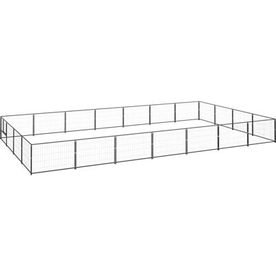 vidaXL Koiralaatikko musta 28 m² teräs - Koiralaatikko vidaXL Koiralaatikko musta 28 m² teräs - Koiralaatikko