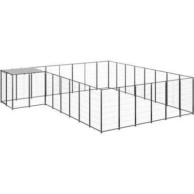 vidaXL Ogrodzenie dla Psów Stal 15,73 m² Czarny - Ogrodzenie dla Psów vidaXL Ogrodzenie dla Psów Stal 15,73 m² Czarny - Ogrodzenie dla Psów