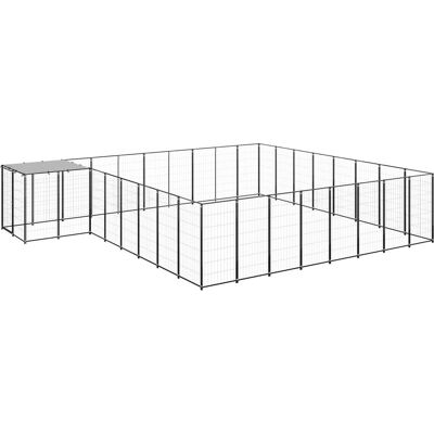 VIDAXL Nova - Hundekasse sort stål 20,57 m² - Hundekasse VIDAXL Nova - Hundekasse sort stål 20,57 m² - Hundekasse