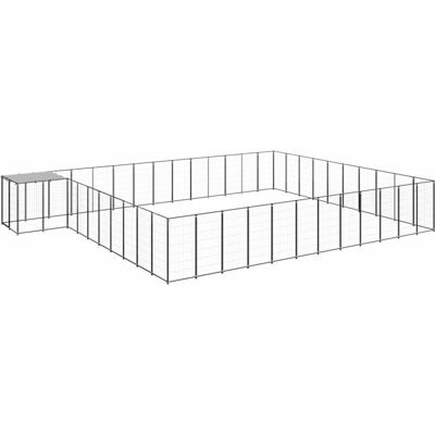VidaXL Enclos pour Chiens Acier Noir Argenté - Exterieur 37,51 m² - Publicité VidaXL Enclos pour Chiens Acier Noir Argenté - Exterieur 37,51 m² - Publicité