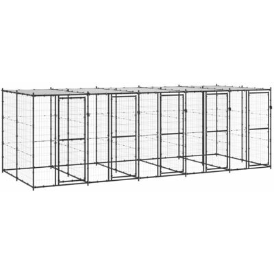 vidaXL Stahl-Gartenschuppen 12,1 m² - Schwarz & Silber - Robuster Haustierschutz vidaXL Stahl-Gartenschuppen 12,1 m² - Schwarz & Silber - Robuster Haustierschutz