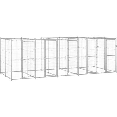 vidaXL Zewnetrzna klatka dla psa ze stali galwanizowanej 12,1 m² vidaXL Zewnetrzna klatka dla psa ze stali galwanizowanej 12,1 m²