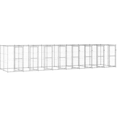 vidaXL Außen-Hundezwinger Verzinkter Stahl 19,36 m² vidaXL Außen-Hundezwinger Verzinkter Stahl 19,36 m²