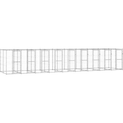 vidaXL Außengehege für Hunde aus verzinktem Stahl 21,78 m² - Hundekäfig vidaXL Außengehege für Hunde aus verzinktem Stahl 21,78 m² - Hundekäfig