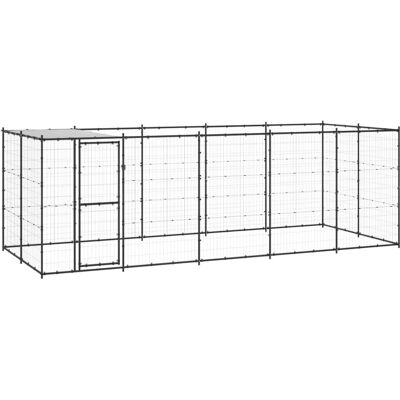 Maisonchic Gabbia esterna in acciaio per cani - 12,1 m² - Nero Maisonchic Gabbia esterna in acciaio per cani - 12,1 m² - Nero