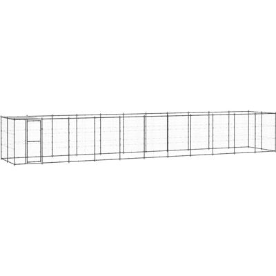 vidaXL Ogrodzenie dla psów ze stali z dachem 26,62m² Czarny vidaXL Ogrodzenie dla psów ze stali z dachem 26,62m² Czarny