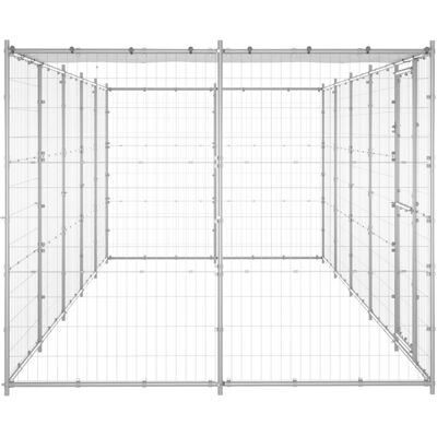 vidaXL Outdoor Dog Kennel Galvanised Steel with Roof 12.1 m² - Hundegård vidaXL Outdoor Dog Kennel Galvanised Steel with Roof 12.1 m² - Hundegård