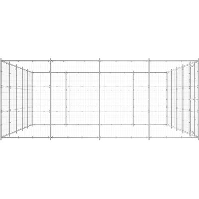vidaXL Srebrna Zewnętrzna Klatka dla Psów - 24,2 m² - Rasa psa vidaXL Srebrna Zewnętrzna Klatka dla Psów - 24,2 m² - Rasa psa