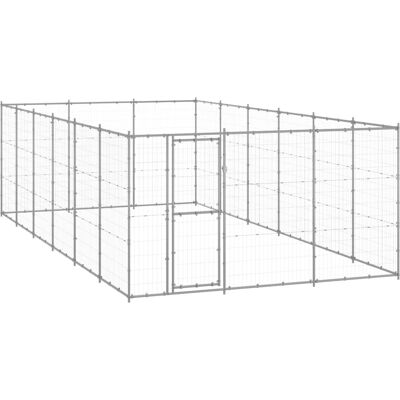 vidaXL Zewnętrzna buda dla psa z ocynkowanej stali 21,78 m² - Klatka dla psa vidaXL Zewnętrzna buda dla psa z ocynkowanej stali 21,78 m² - Klatka dla psa
