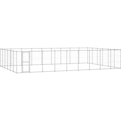 Udehundeindhegning i galvaniseret stål 65,34 m² - Hundehytte Udehundeindhegning i galvaniseret stål 65,34 m² - Hundehytte