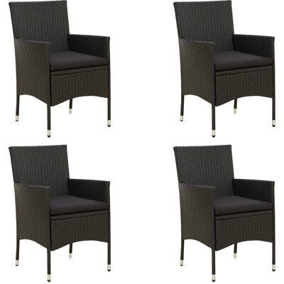 vidaXL Gartensessel-Set - Stahl & Polyrattan - 4 Stück vidaXL Gartensessel-Set - Stahl & Polyrattan - 4 Stück