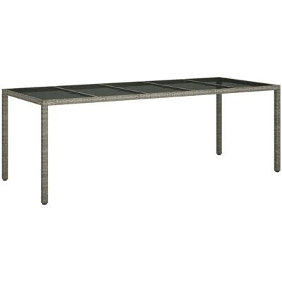 vidaXL Stół Ogrodowy Szary 250x100x75 cm Szkło i Rattan vidaXL Stół Ogrodowy Szary 250x100x75 cm Szkło i Rattan