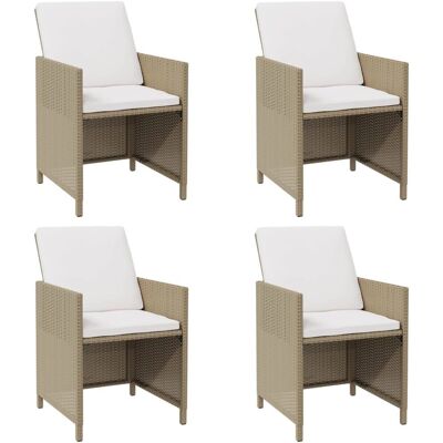 VidaXL 316777 Gartensessel - Gepolsterter Sitz, Polyester, Stahl, Creme VidaXL 316777 Gartensessel - Gepolsterter Sitz, Polyester, Stahl, Creme