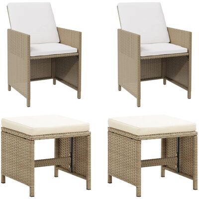 VidaXL 316781 Outdoor Stuhl - Gepolsterter Sitz, Polyester, Stahl, Creme VidaXL 316781 Outdoor Stuhl - Gepolsterter Sitz, Polyester, Stahl, Creme