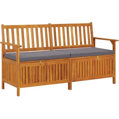 vidaXL Ławka ogrodowa 170cm z masywnego drewna akacjowego z poduszką i miejscem na przechowywanie - Meble ogrodowe vidaXL Ławka ogrodowa 170cm z masywnego drewna akacjowego z poduszką i miejscem na przechowywanie - Meble ogrodowe