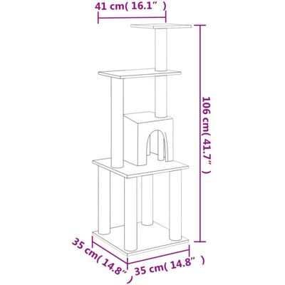 vidaXL Scratch tree with sisal scratch post 105cm - 171467 vidaXL Scratch tree with sisal scratch post 105cm - 171467
