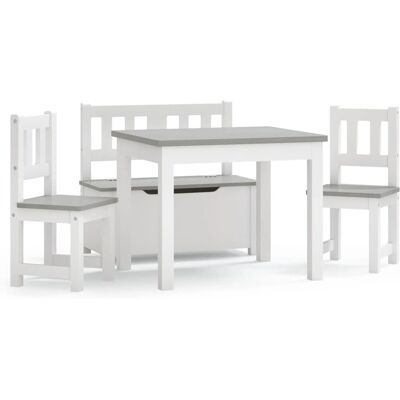 vidaXL Kinderzimmermöbel-Set - Kinderzimmermöbel-Set in Weiß und Grau vidaXL Kinderzimmermöbel-Set - Kinderzimmermöbel-Set in Weiß und Grau