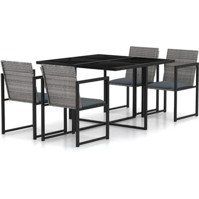 vidaXL Gartenmöbel-Set - Grau - Wetterfestes Poly Rattan vidaXL Gartenmöbel-Set - Grau - Wetterfestes Poly Rattan