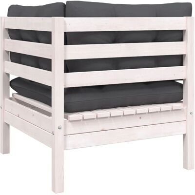vidaXL Sofa ogrodowa 2-osobowa z białego drewna sosnowego - Meble ogrodowe vidaXL Sofa ogrodowa 2-osobowa z białego drewna sosnowego - Meble ogrodowe