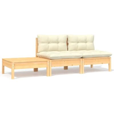 VidaXL Gartensitzbank - Holz, Stoff, Polyester - Gartenmöbel-Set VidaXL Gartensitzbank - Holz, Stoff, Polyester - Gartenmöbel-Set